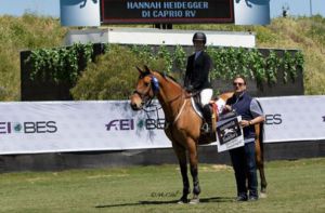 Di Caprio RV (Verdi x Amethist) International 1.50m horse with amazon Hannah Heidegger (USA).